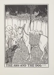 The Ass and the Dog, från Fontaine Fables, pub. 1905